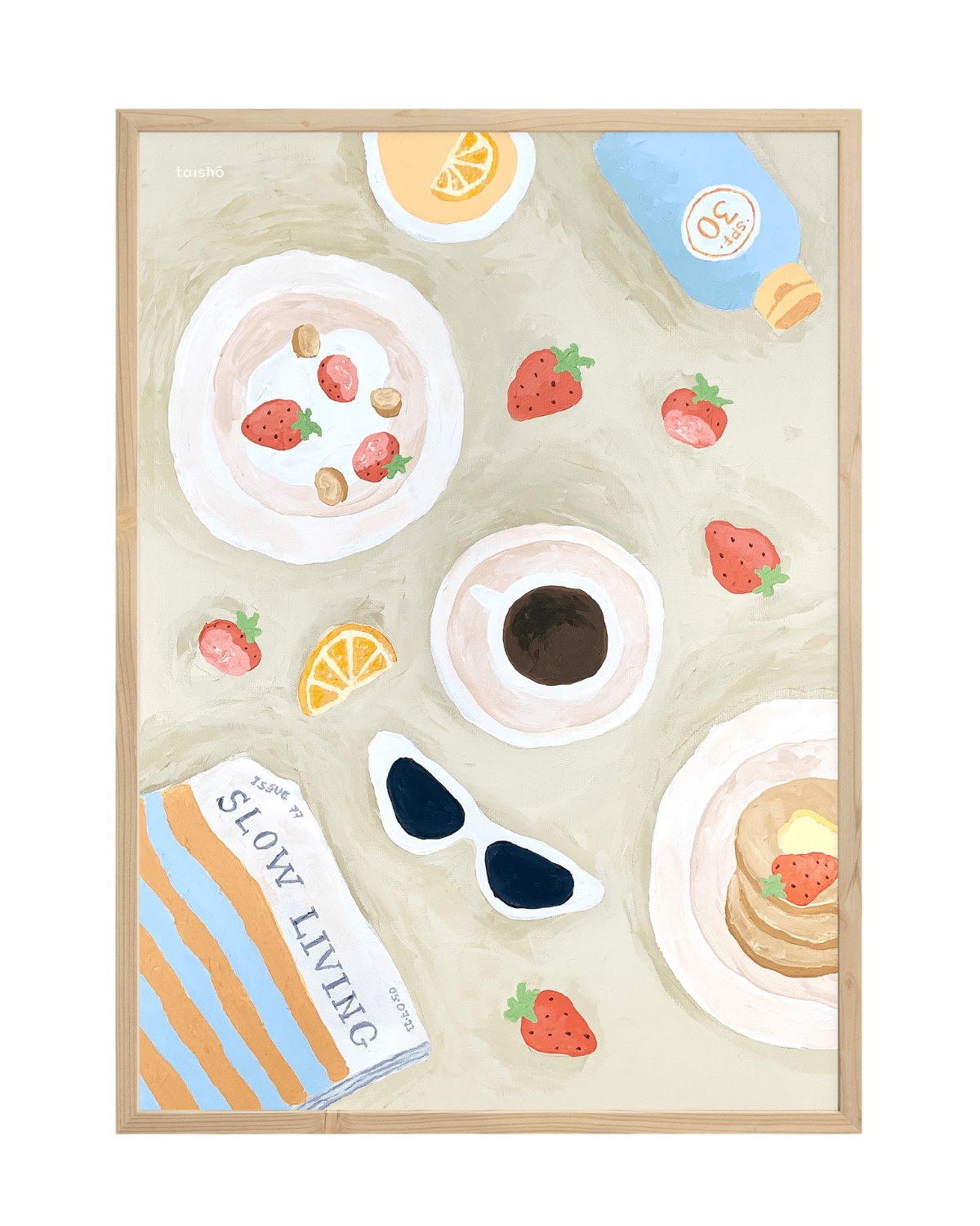 Sommermorgenbord, Dansk, plakat, taisho, uden kant, kun motiv