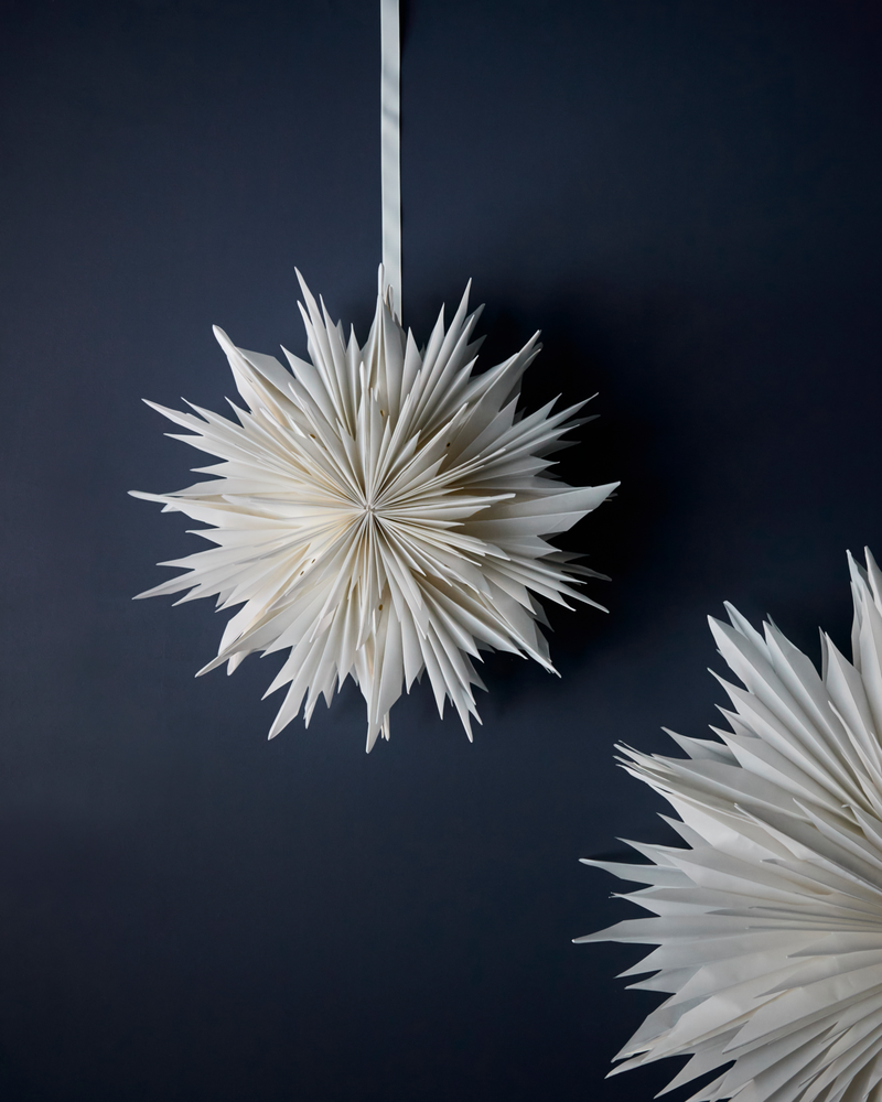 Papirstjerne, dust, råhvid, 30 cm, 