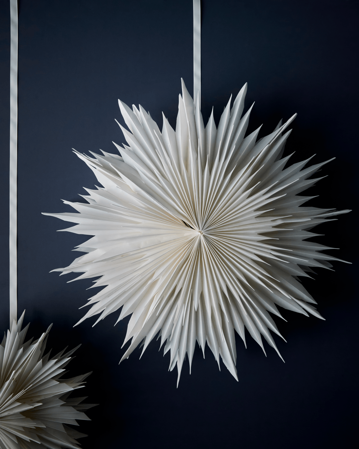 Elegant råhvid papir julestjerne - 60 cm 