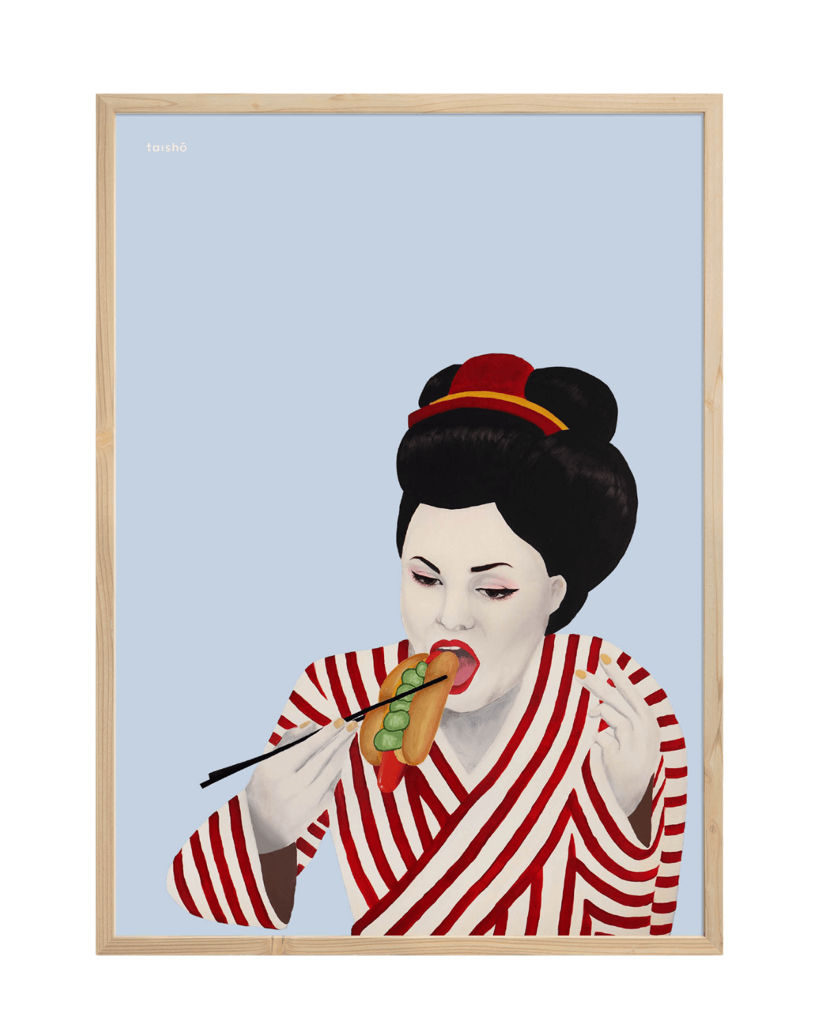 Sulten Geisha, Taisho, plakat, lyseblå 
