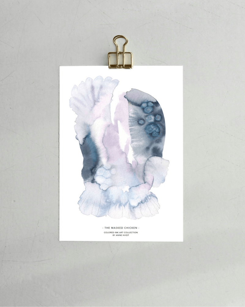 The masked chicken, A5, Art card, Anne Hvidt