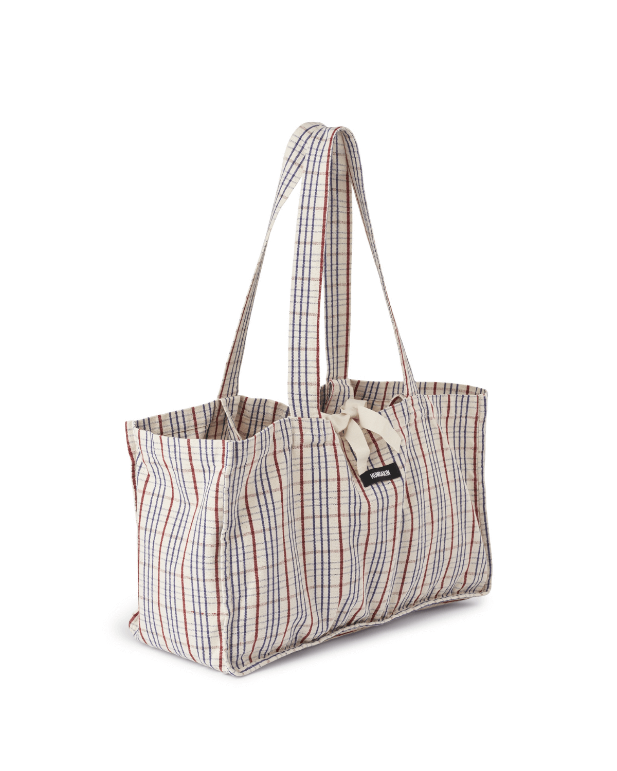 Tote bag, Shopper, rød, bå, Ternet, Canvas, Bomuld, Humdakin