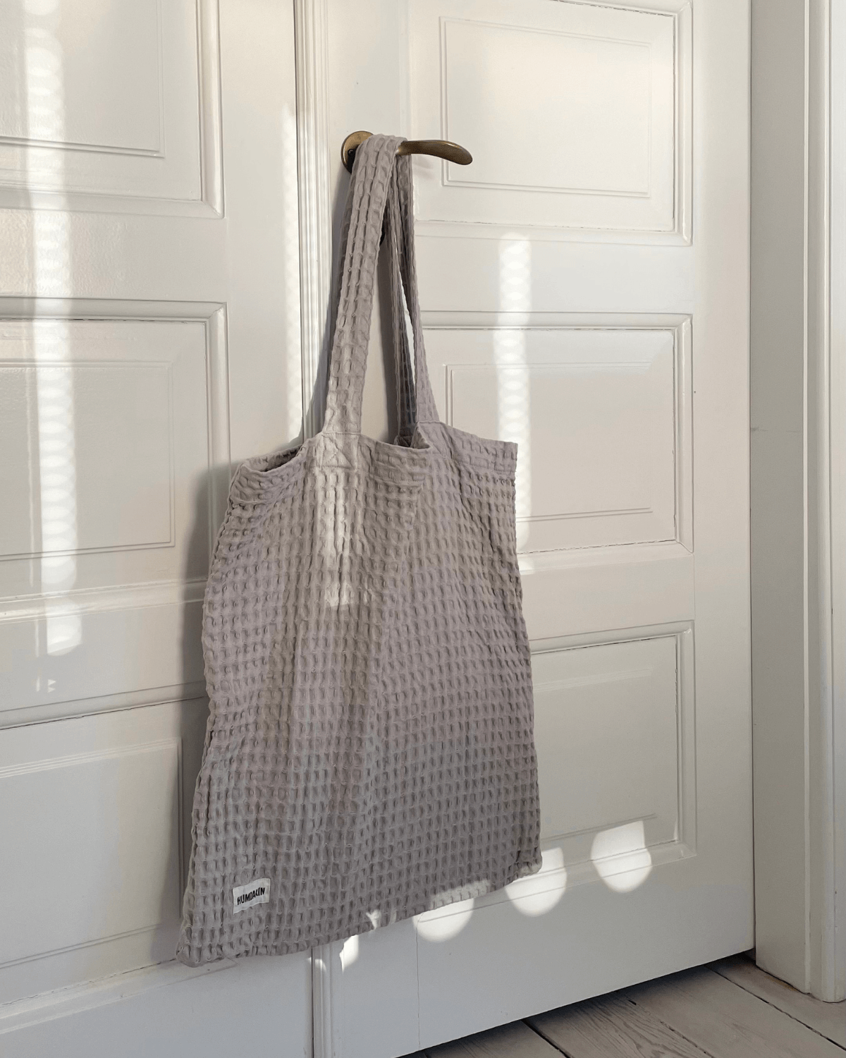 Tote bag, mule pose, waffle, Light Stone, bomuld, Humdakin