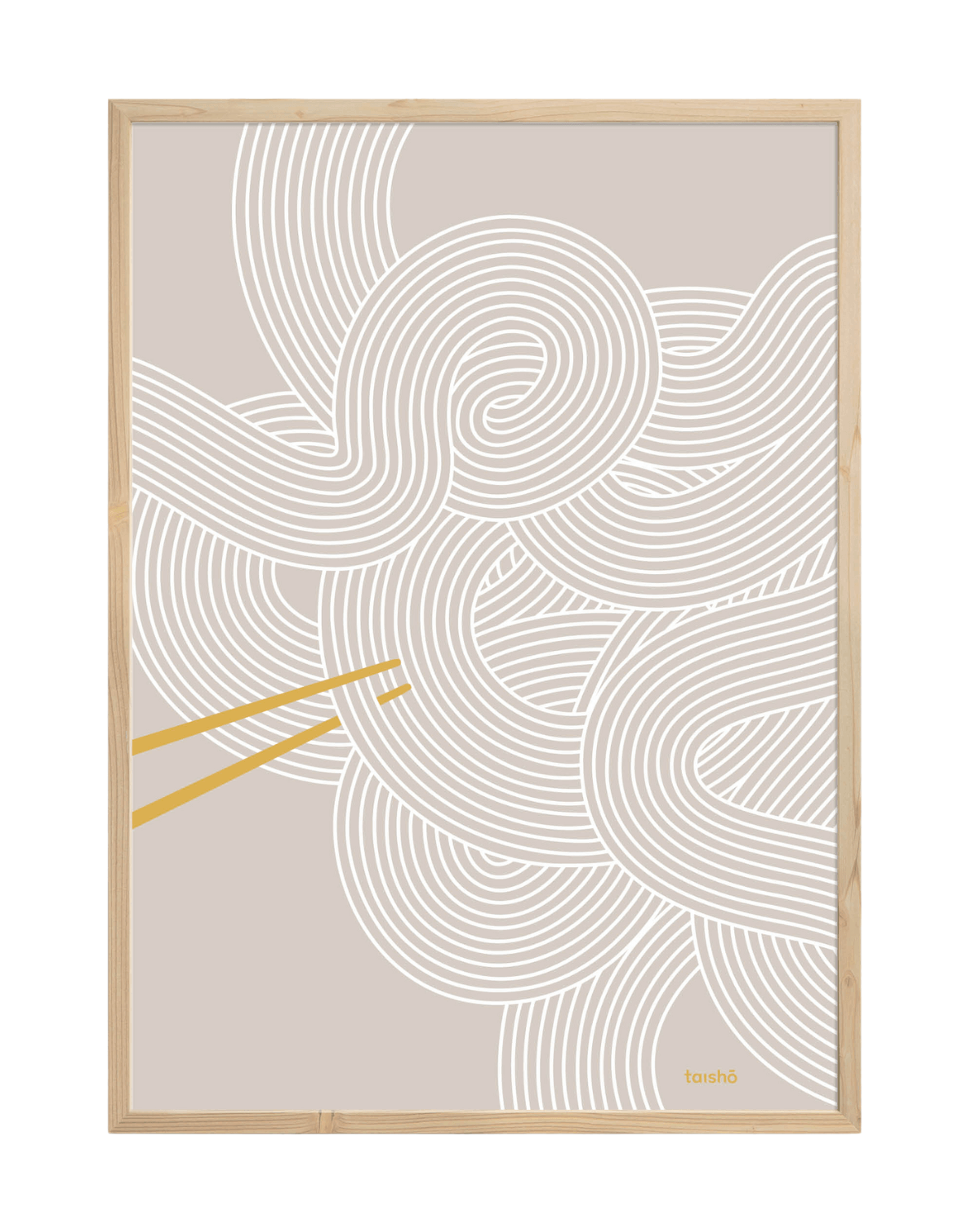 UDON1, plakat, taisho, beige, varm grå