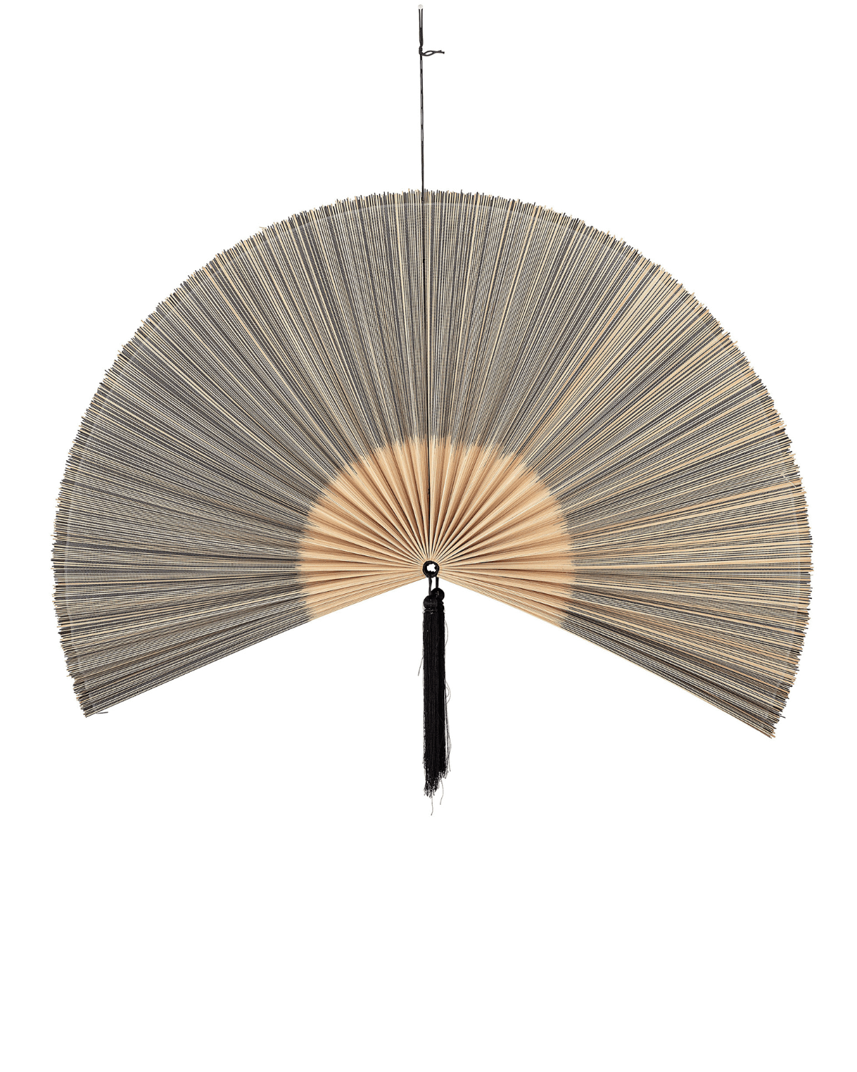 Jaime vægdekoration bambus beige og sort, stor dekorativ vifte fra Bloomingville