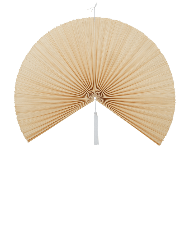 Jaime stor bambusvifte natur fra Bloomingville med hvid snor og kvast