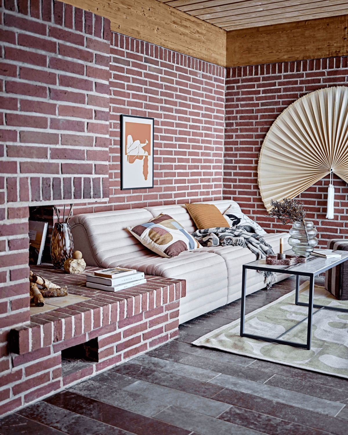 Jaime vægdekoration natur bambus, stor statement-væg i stuen fra Bloomingville