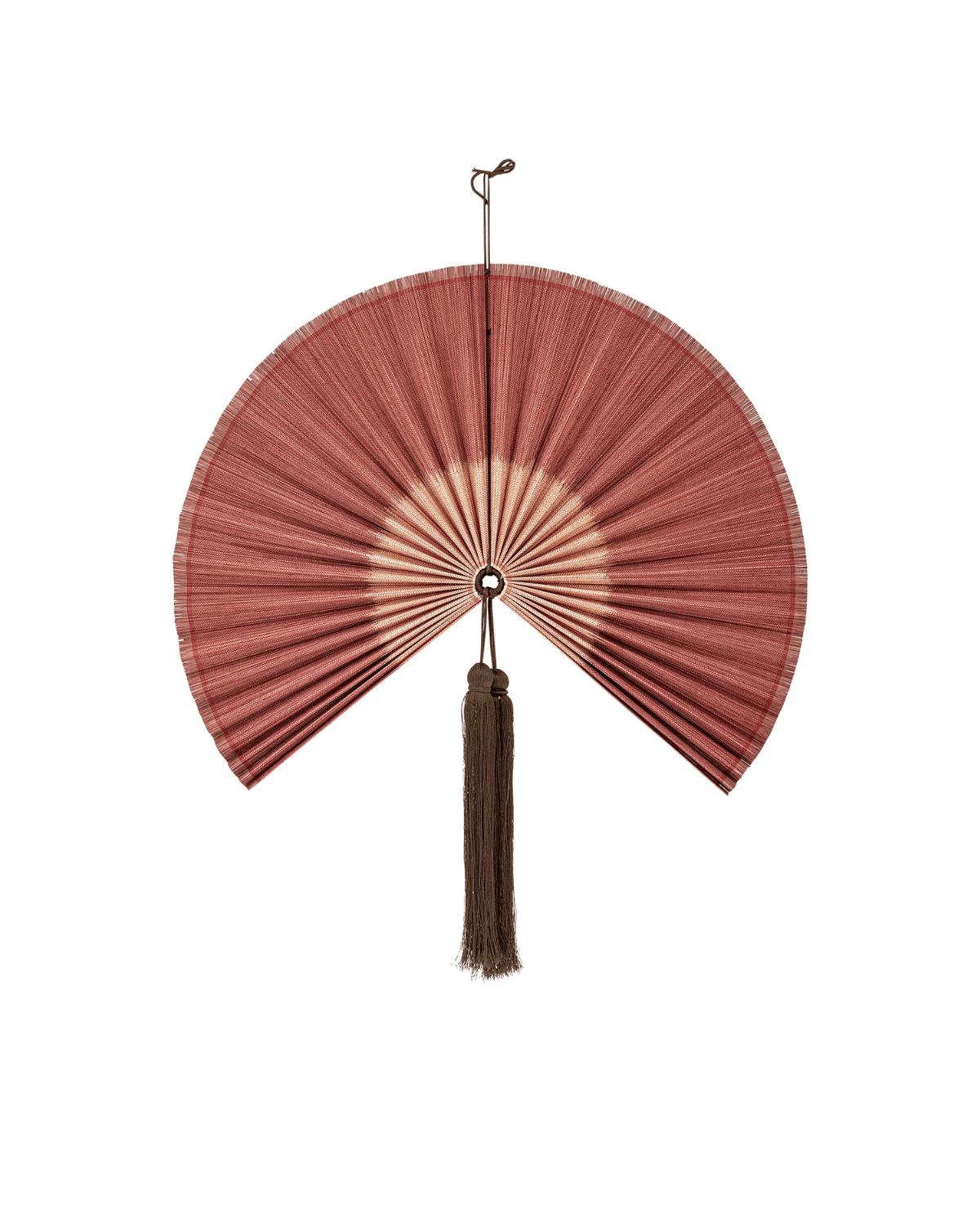 Bloomingville Jaime vægdekoration bambus rosa, stor dekorativ vifte til væg