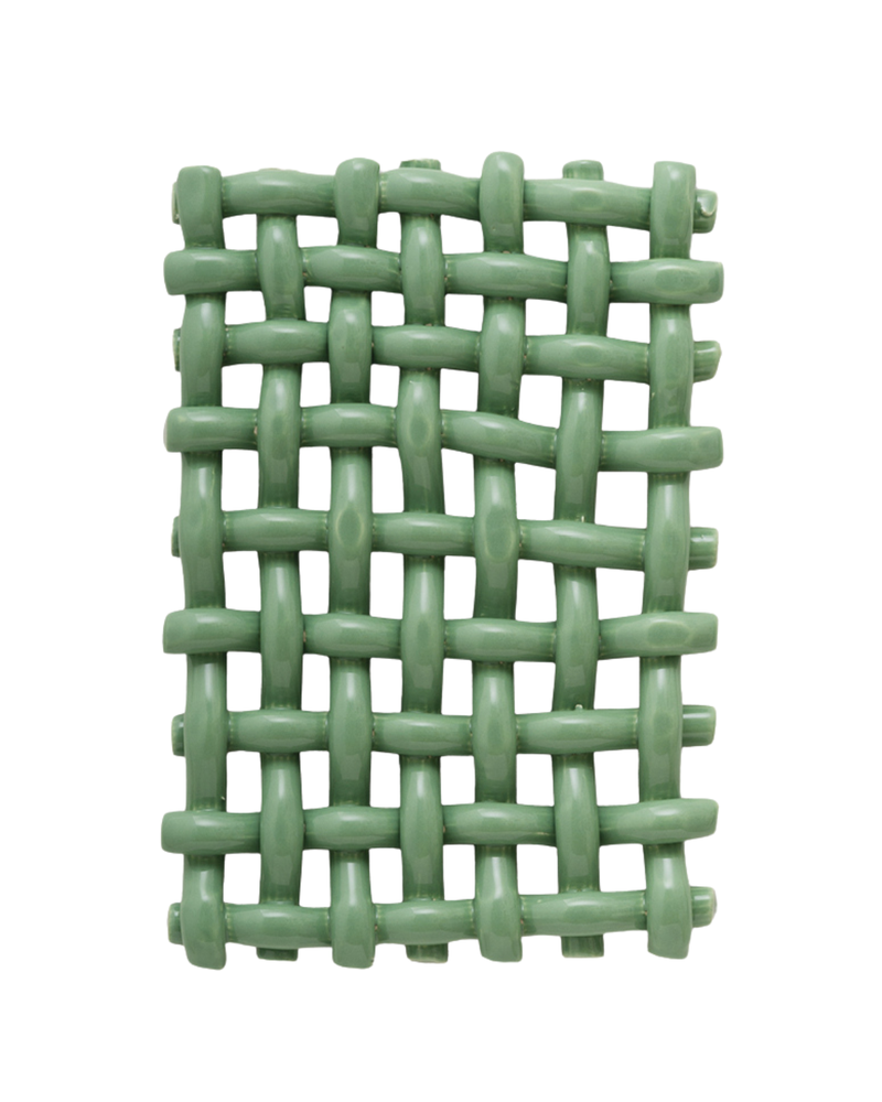 Vægophæng, Grøn, Keramik, Interlace no 02