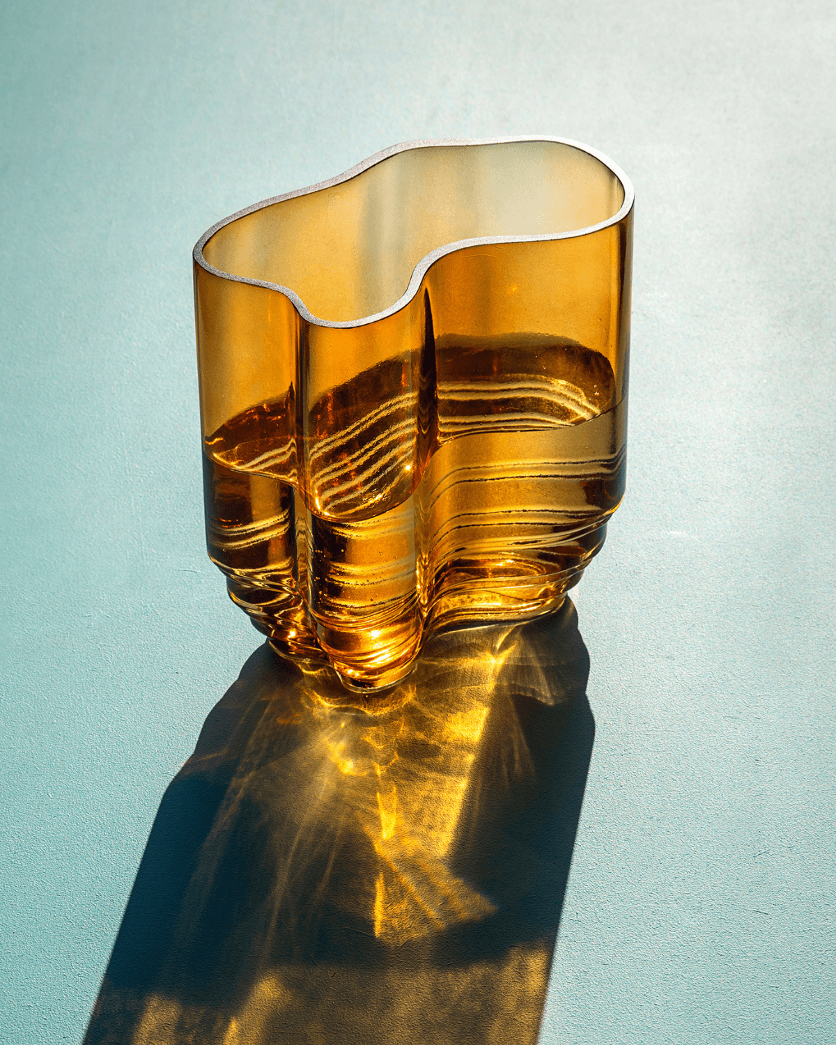 Glas vase, ravfarvet vase, orange, Stences