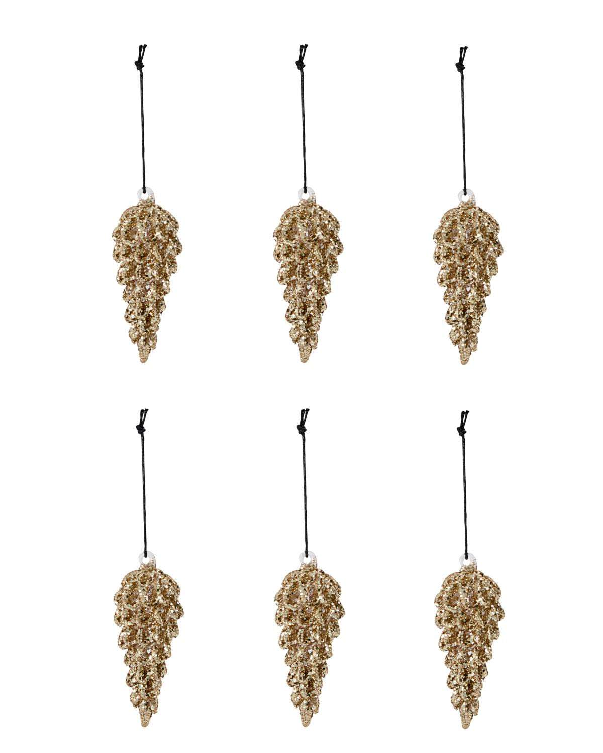Julepynt, Cone, Guld, 6 stk