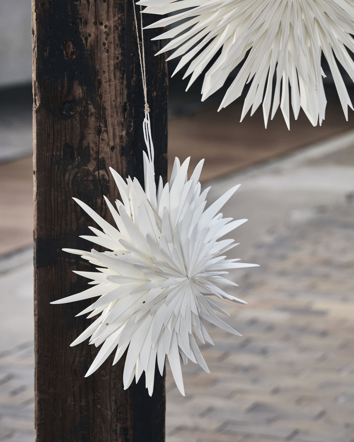 Stjerne, Dust, Råhvid, 40 cm